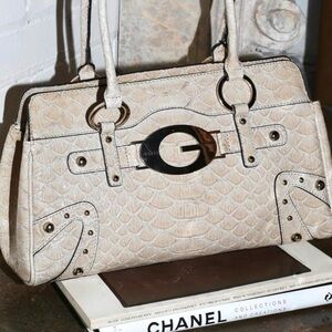 G by Guess Textured Beige Satchel